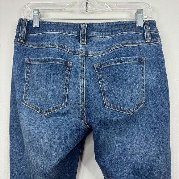 CAbi Jeans Cropped High Rise Straight Size 4 #5495 Raw Hem Distressed Boho - Picture 7 of 11